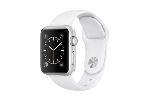 Watch Series 1, 38mm Silver Aluminium Case with White Sport Band