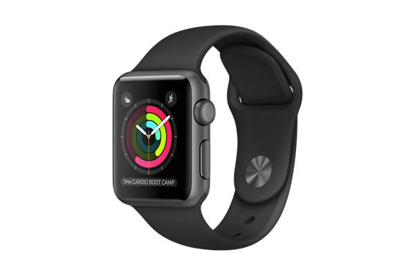 Apple Watch Series 1, 38mm Space Grey Aluminium Case with Black Sport Band
