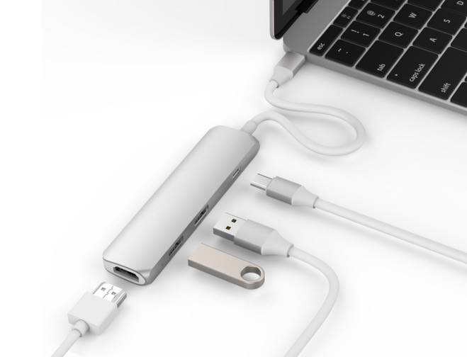 Hyper Drive USB Type-C Hub with 4K HDMI Silver