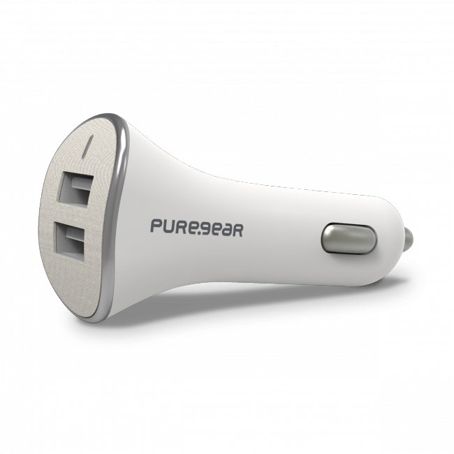 
                                                                                    PureGear 4.8A Dual USB autonabíjačka - biela                                        