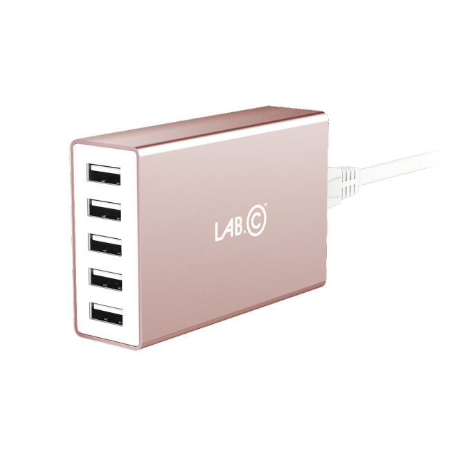 LAB.C X5 5Port Usb Wall Charger Rose Gold