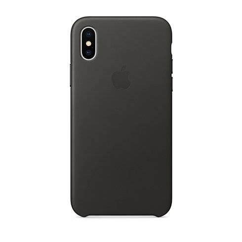 Apple iPhone X Leather Case - Charcoal Gray