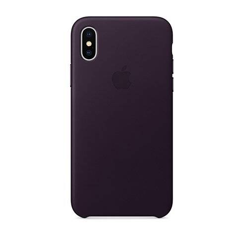Apple iPhone X/Xs Leather Case - Dark Aubergine