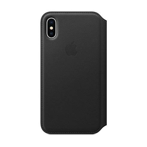 Apple iPhone X Leather Folio - Black