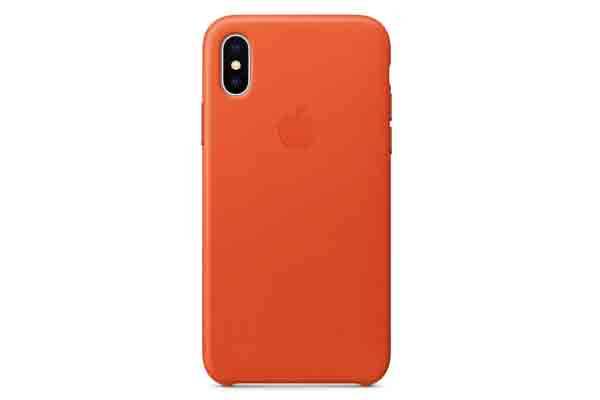 Apple iPhone X/Xs Leather Case - Bright Orange