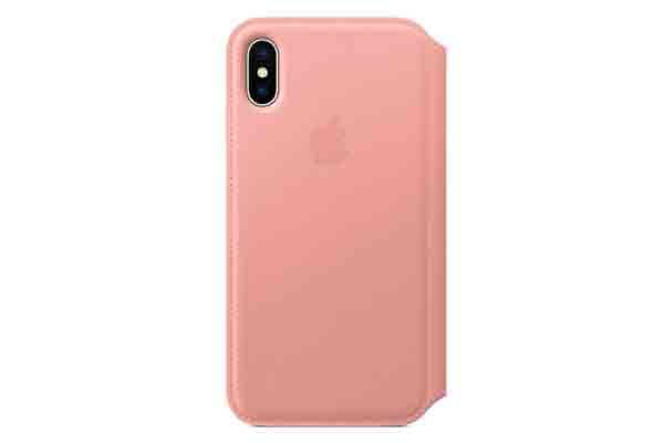 Apple iPhone X/Xs Leather Folio - Soft Pink