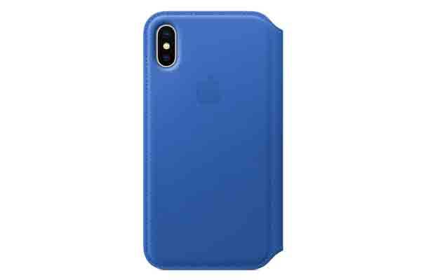 Apple iPhone X Leather Folio - Electric Blue