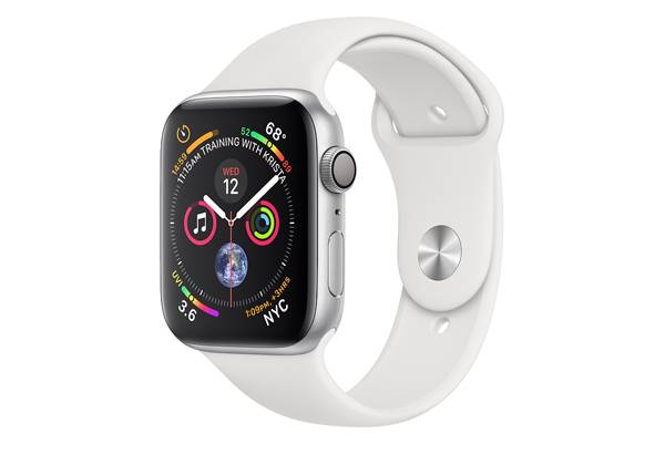 Watch series 4 GPS 44 mm Silver Aluminum Case with White Sport Band