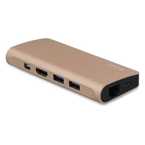 
                                                                                    LMP ADAPTER USB-C Travel Dock 9 port - Gold Aluminium                                        