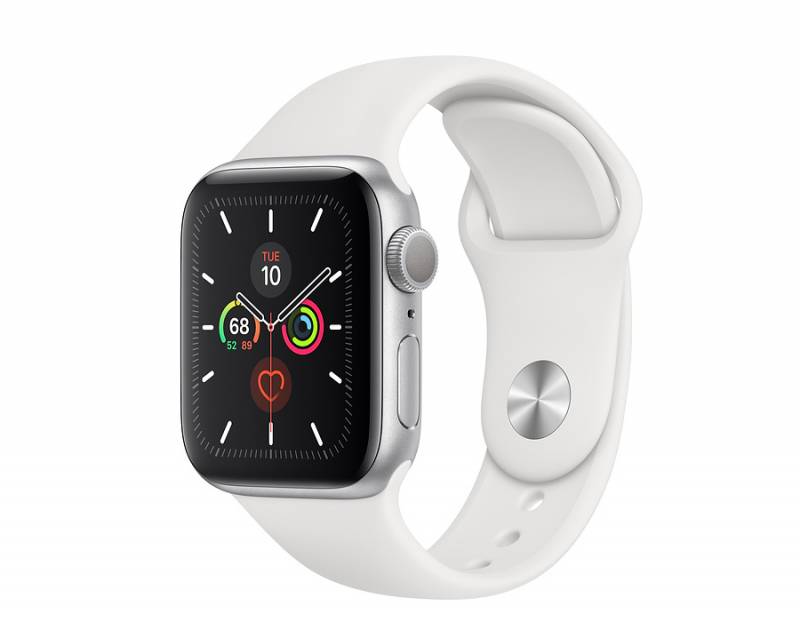 Watch Series 5 GPS, 40 mm Silver Aluminium Case with White Sport Band