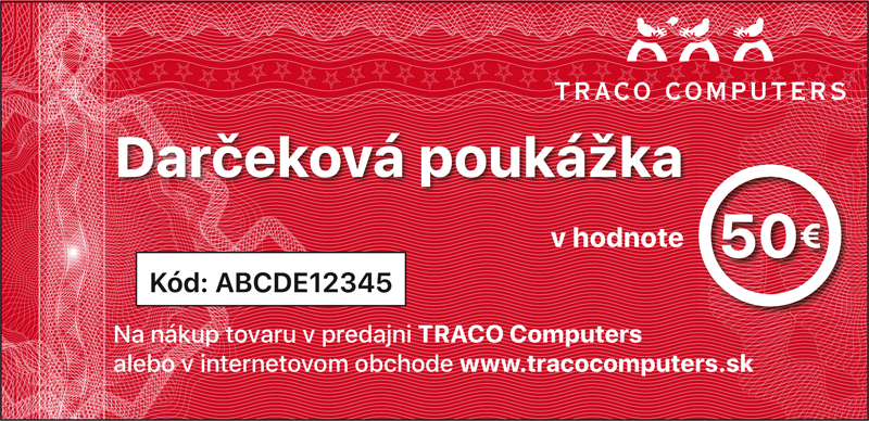 
                                                                                    Darčeková poukážka v hodnote 50,-€                                        