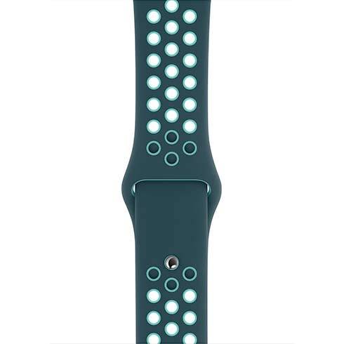 Apple Watch 44mm Midnight Turquoise/Aurora Green Nike Sport Band - Regular