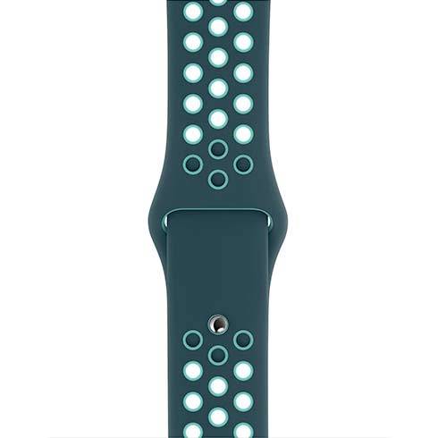 
                                                                                    Apple Watch 40mm Midnight Turquoise/Aurora Green Nike Sport Band - Regular                                        