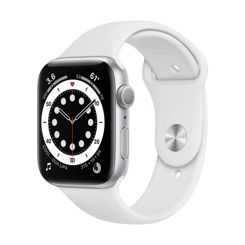 Watch Series 6 GPS, 44mm Silver Aluminium Case with White Sport Band