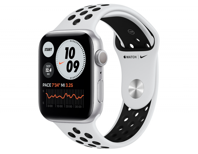 Watch Nike Series 6 GPS, 44mm Silver Aluminium Case with Pure Platinum/Black Nike Sport Band