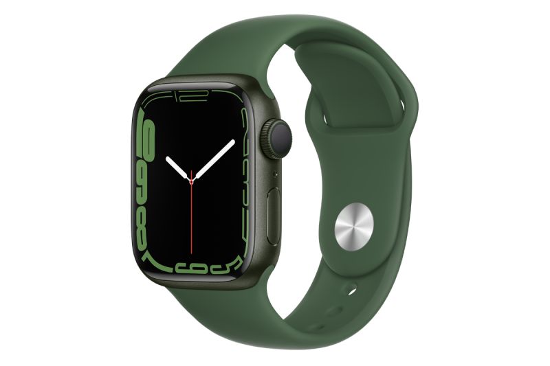 
                                                                                    Apple Watch Series 7 GPS, 41mm Green Aluminium Case with Clover Sport Band - Regular                                        