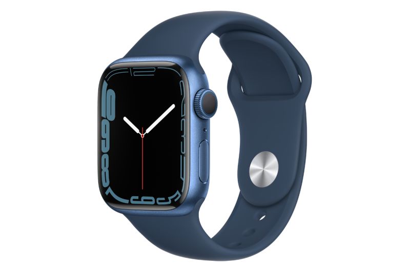 Apple Watch Series 7 GPS, 41mm Blue Aluminium Case with Abyss Blue Sport Band - Regular