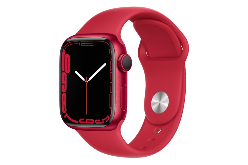 
                                                                                    Apple Watch Series 7 GPS, 41mm (PRODUCT) Red Aluminium Case with (PRODUCT)RED Sport Band - Regular                                        