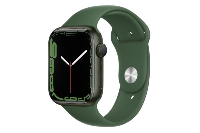 Apple Watch Series 7 GPS, 45mm Green Aluminium Case with Clover Sport Band - Regular