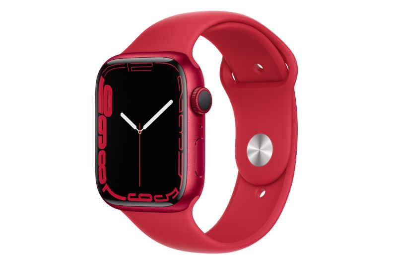 
                                                                                    Apple Watch Series 7 GPS, 45mm (PRODUCT) Red Aluminium Case with (PRODUCT) Red Sport Band - Regular                                        