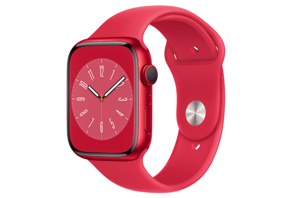 
                                                                                    Apple Watch Series 8 GPS 45mm (PRODUCT)RED Aluminium Case with (PRODUCT)RED Sport Band - Regular                                        