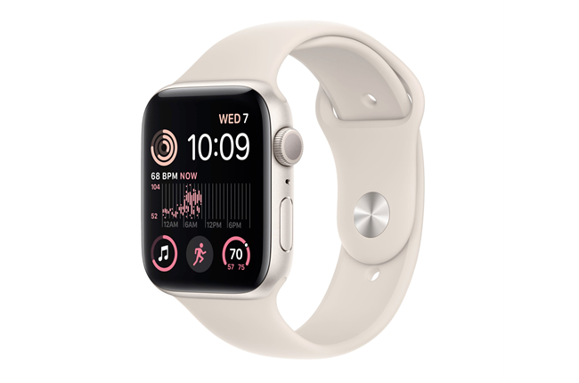 
                                                                                    Apple Watch SE GPS 44mm Starlight Aluminium Case with Starlight Sport Band - Regular                                        