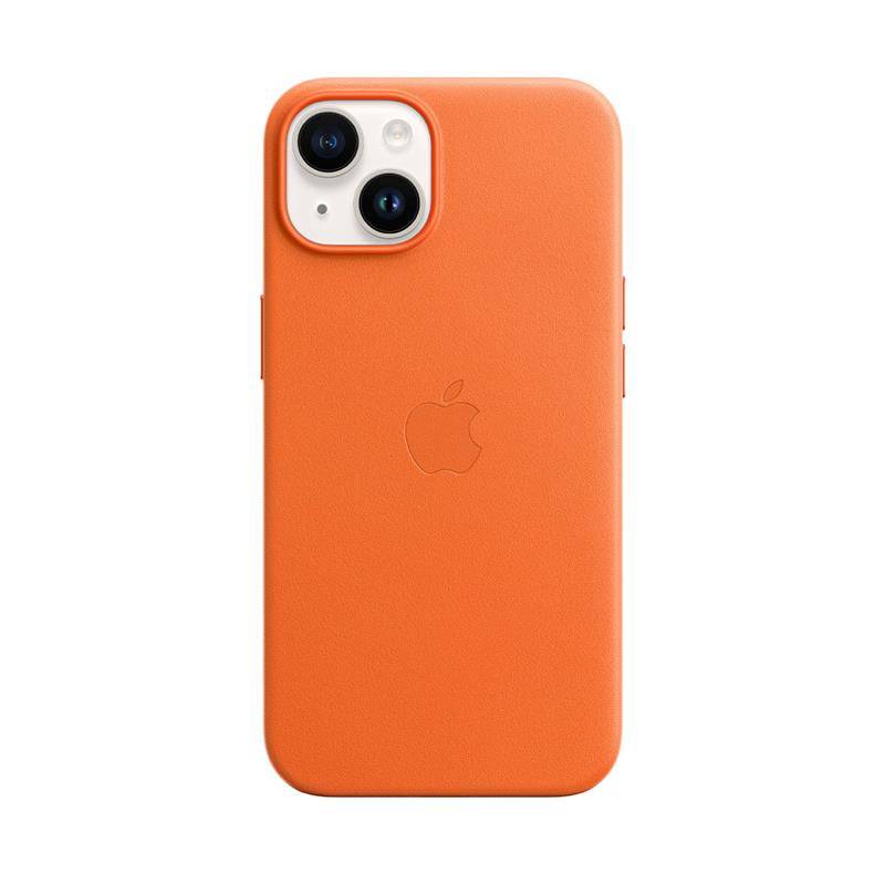 
                                                                                    Apple iPhone 14 Leather Case with MagSafe - Orange                                        