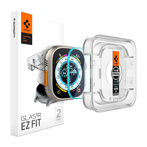 
                                                                                    Spigen ochranné sklo Glas.tR EZ Fit s aplikačným rámikom pre Apple Watch Ultra  - Clear 2pack                                        