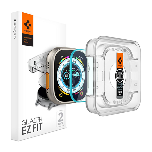 
                                                                                    Spigen ochranné sklo Glas.tR EZ Fit s aplikačným rámikom pre Apple Watch Ultra  - Clear 2pack                                        