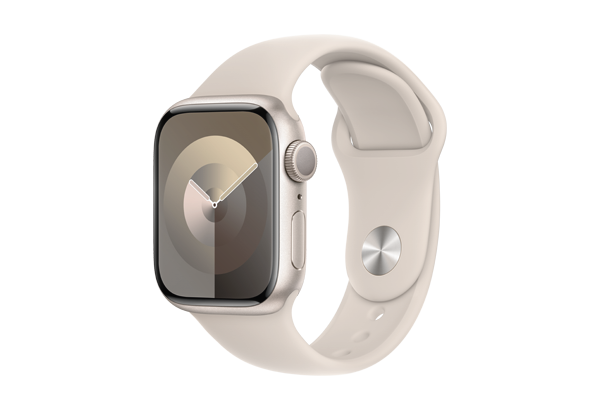 
                                                                                    Apple Watch Series 9 GPS 41mm Starlight Aluminium Case with Starlight Sport Band - S/M                                        