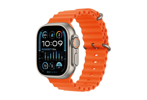
                                                                                    Apple Watch Ultra 2 GPS + Cellular, 49mm Titanium Case with Orange Ocean Band                                        