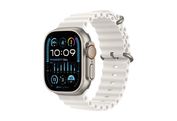 
                                                                                    Apple Watch Ultra 2 GPS + Cellular, 49mm Titanium Case with White Ocean Band                                        