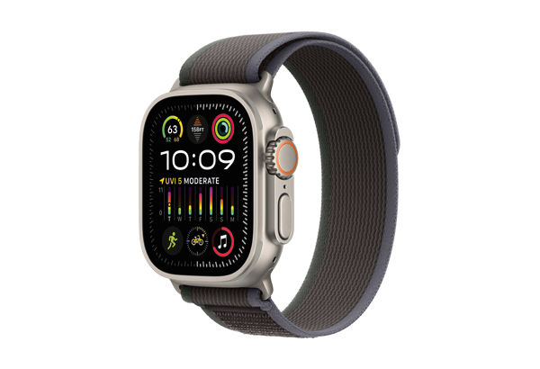 Apple Watch Ultra 2 GPS + Cellular, 49mm Titanium Case with Blue/Black Trail Loop - S/M