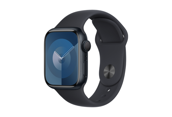 Apple Watch Series 9 GPS 41mm Midnight Aluminium Case with Midnight Sport Band - S/M
