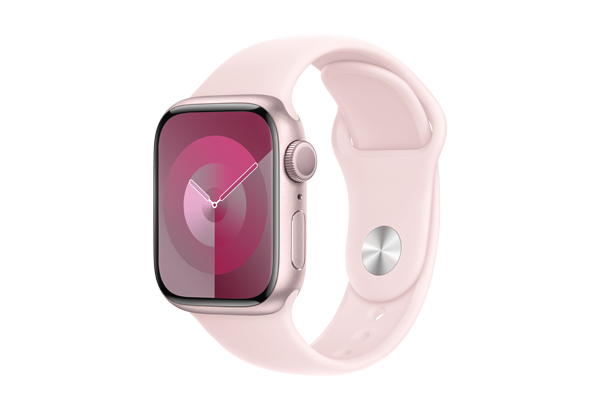 
                                                                                    Apple Watch Series 9 GPS 41mm Pink Aluminium Case with Light Pink Sport Band - S/M                                        