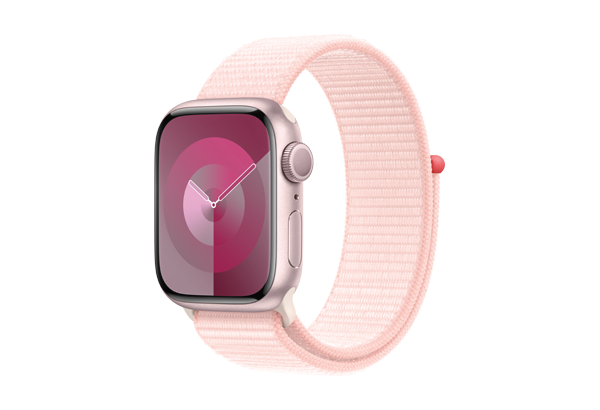 
                                                                                    Apple Watch Series 9 GPS 41mm Pink Aluminium Case with Light Pink Sport Loop                                        