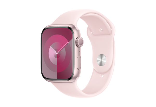 Apple Watch Series 9 GPS 45mm Pink Aluminium Case with Light Pink Sport Band - S/M
