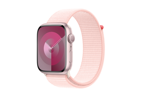
                                                                                    Apple Watch Series 9 GPS 45mm Pink Aluminium Case with Light Pink Sport Loop                                        