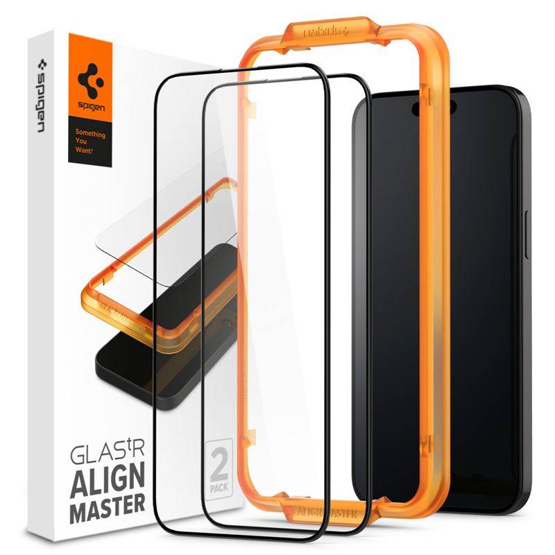 
                                                                                    Spigen Glass tR AlignMaster, FC Black iPhone 15 Plus - 2 Pack                                        