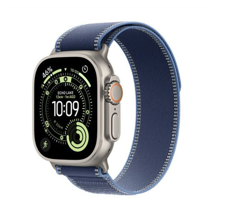 
                                                                                    Apple Watch Ultra 3 GPS + Cellular 49mm Natural Titanium Case with Blue/Bright Blue Trail Loop - M/L                                        