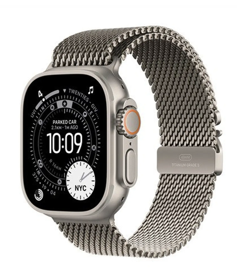 
                                                                                    Apple Watch Ultra 3 GPS + Cellular 49mm Natural Titanium Case with Natural Titanium Milanese Loop - Small                                        