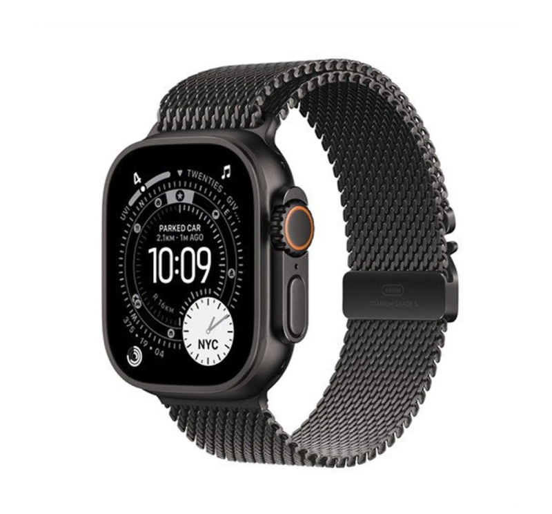 
                                                                                    Apple Watch Ultra 3 GPS + Cellular 49mm Black Titanium Case with Black Titanium Milanese Loop - Large                                        