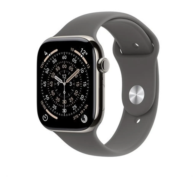 
                                                                                    Apple Watch Series 11 GPS + Cellular 42mm Natural Titanium Case with Stone Grey Sport Band - M/L                                        
