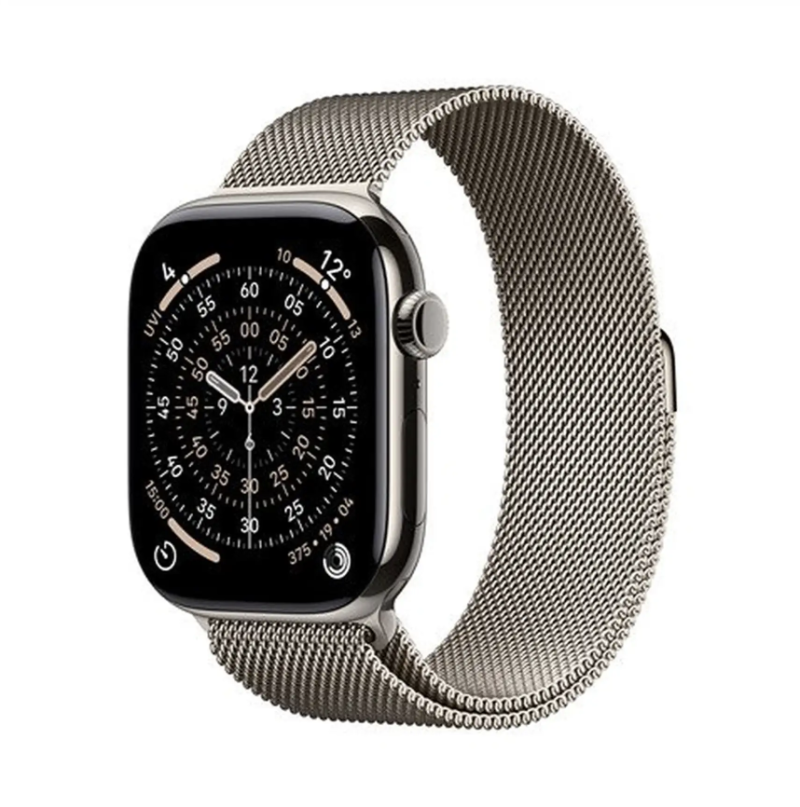 
                                                                                    Apple Watch Series 11 GPS + Cellular 42mm Natural Titanium Case with Natural Milanese Loop                                        