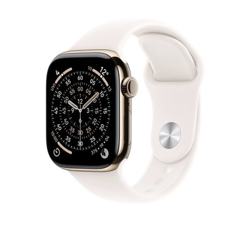 
                                                                                    Apple Watch Series 11 GPS + Cellular 42mm Gold Titanium Case with Light Blush Sport Band - S/M                                        