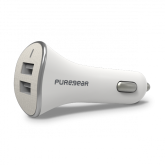 PureGear 4.8A Dual USB autonabíjačka - biela