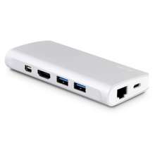 LMP Adapter USB-C Travel Dock 9 port - Silver Aluminium