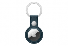 Apple AirTag Leather Key Ring - Baltic Blue