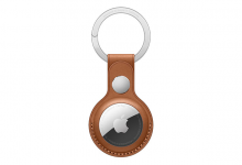 Apple AirTag Leather Key Ring - Saddle Brown