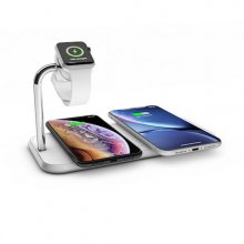 ZENS Aluminium Dual Wireless Charger + Watch 10W - White